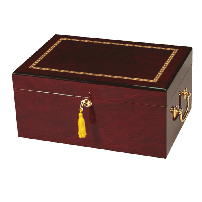 Alhambra Cigar Humidor w/ High Gloss Maple Wood Finish | Holds 100 Cigars