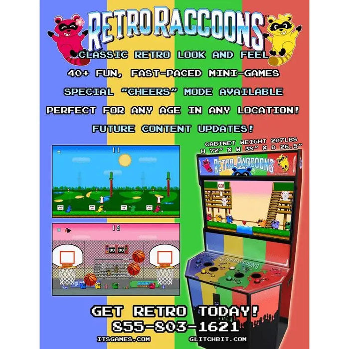 Incredible Technologies Retro Raccoons Home Arcade Game