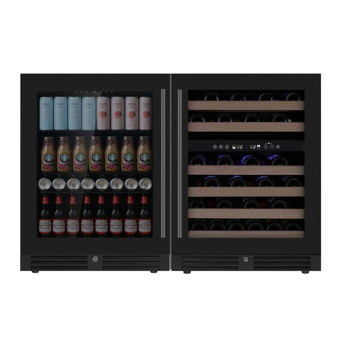 48" Ultimate Under Bench Wine Fridge and Bar Refrigerator Combo - KingsBottle KBU145BW3