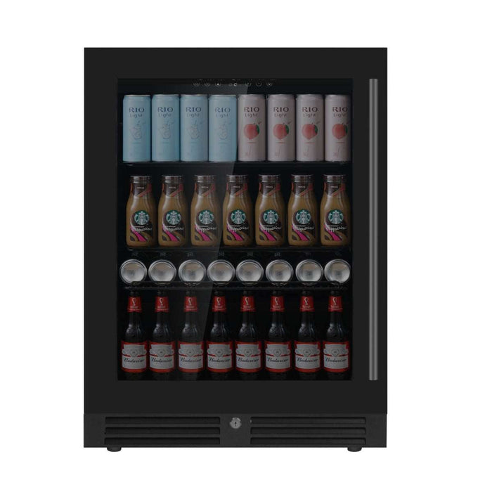 24 Inch Under Counter LOW-E Glass Door Beer Fridge - KingsBottle KBU145BX