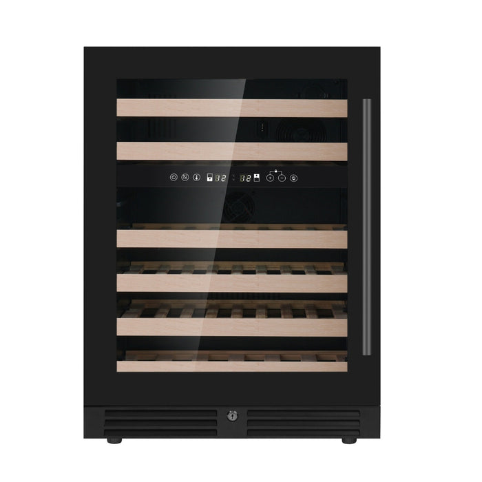 24 Inch Under Counter LOW-E Glass Door Dual Zone Wine Cooler - KingsBottle KBU145DX