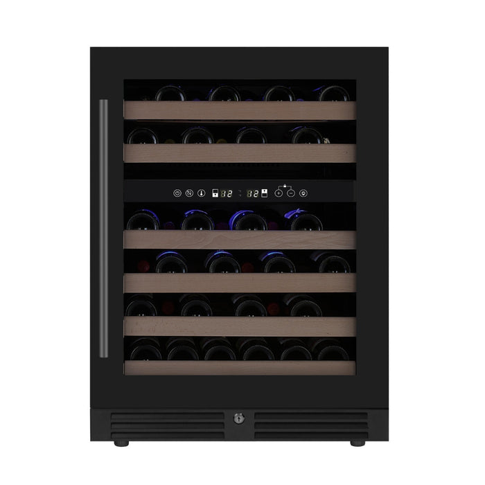 24 Inch Under Counter LOW-E Glass Door Dual Zone Wine Cooler - KingsBottle KBU145DX