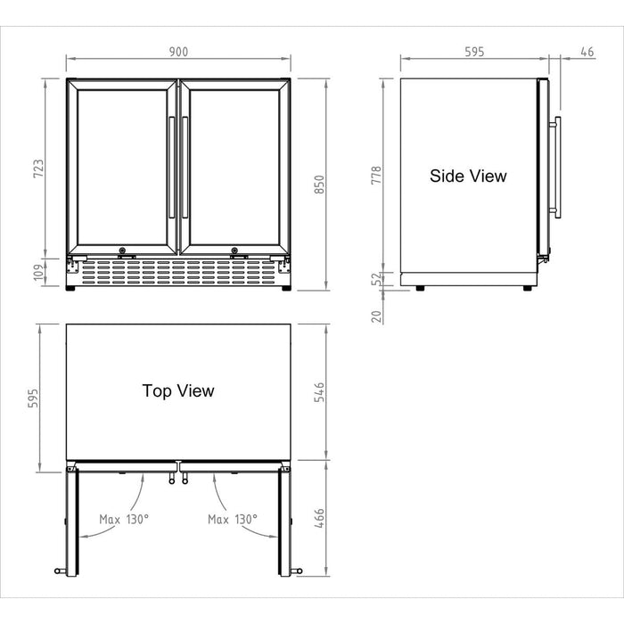 36" Beer and Wine Cooler Combination with Low-E Glass Door - KingsBottle KBU190BW