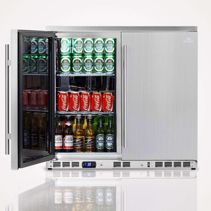 36 Inch Outdoor Beverage Refrigerator 2 Door For Home - KingsBottle KBU56ASD