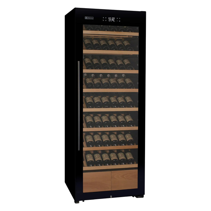 Allavino 29" Wide 248 Bottle Single Zone Black Glass Wine Refrigerator with Display Shelving