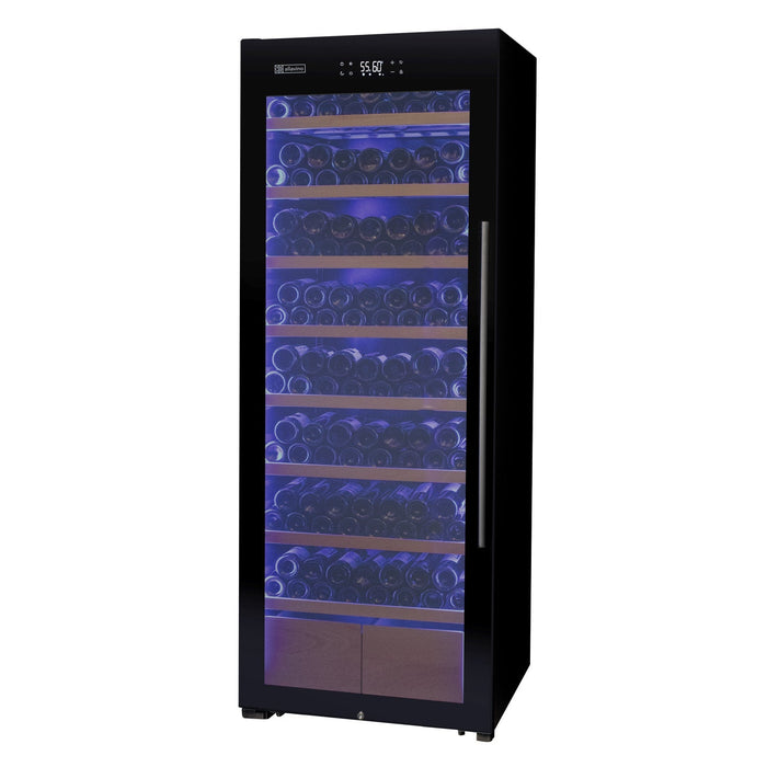 Allavino 29" Wide 248 Bottle Single Zone Black Glass Wine Refrigerator with Display Shelving