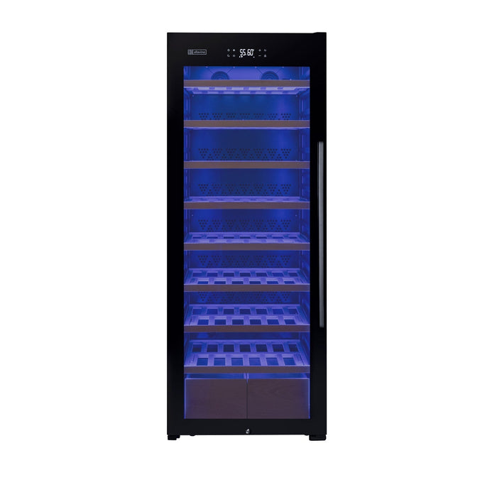 Allavino 29" Wide 248 Bottle Single Zone Black Glass Wine Refrigerator with Display Shelving