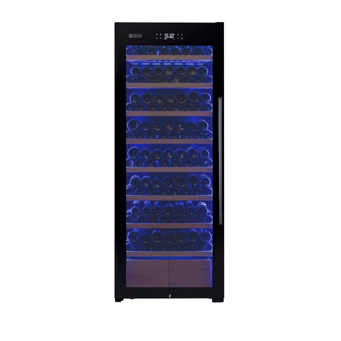 Allavino 29" Wide 248 Bottle Single Zone Black Glass Wine Refrigerator with Display Shelving