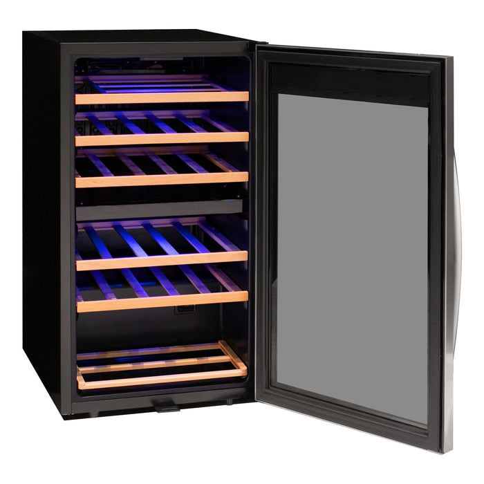 Allavino Cascina Series 28 Bottle Dual Zone Freestanding Wine Cooler Refrigerator with Stainless Steel Door