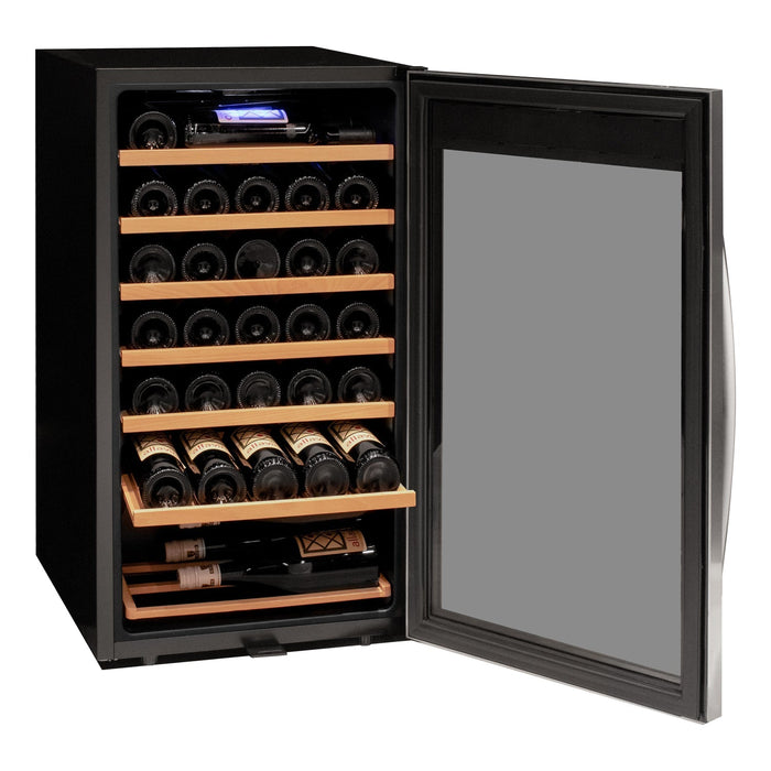 Allavino Cascina Series 33 Bottle Single Zone Freestanding Wine Refrigerator Cooler with Stainless Steel Door