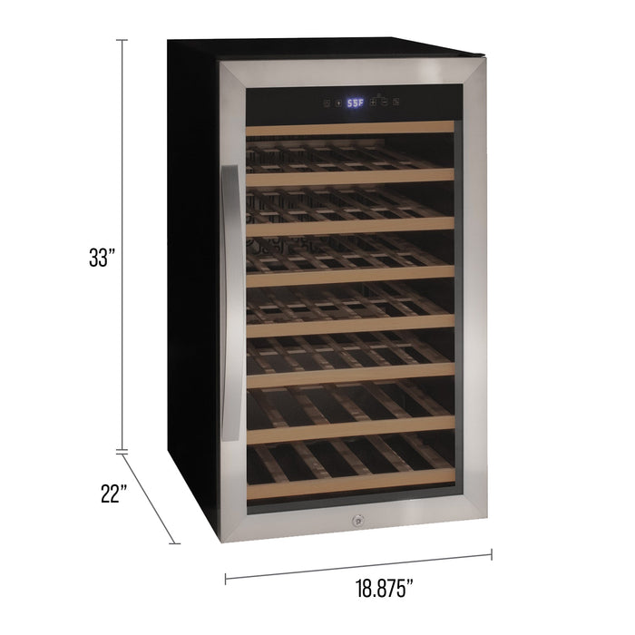 Allavino Cascina Series 50 Bottle Single Zone Freestanding Wine Cooler Refrigerator with Stainless Steel Door