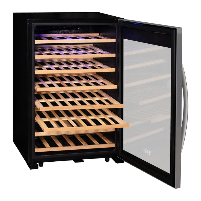 Allavino Cascina Series 55 Bottle Single Zone Freestanding Wine Refrigerator Cooler with Stainless Steel Door