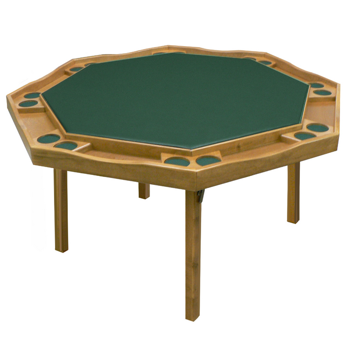 Kestell 8 Player 57" Oak Period Style Folding Poker Table