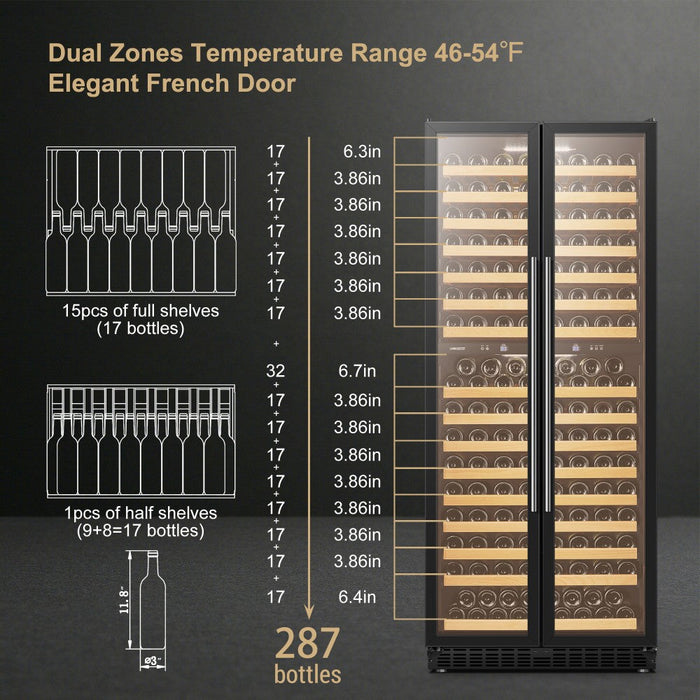 LanboPro 287 Bottle Dual Zone Wine Cooler