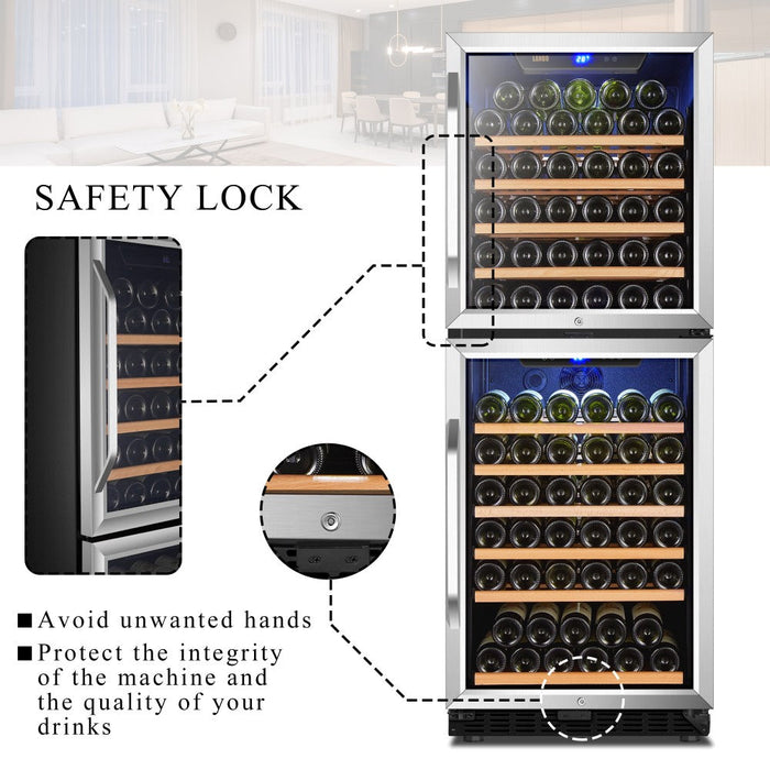 Lanbo 133 Bottle Dual Zone Wine Cooler