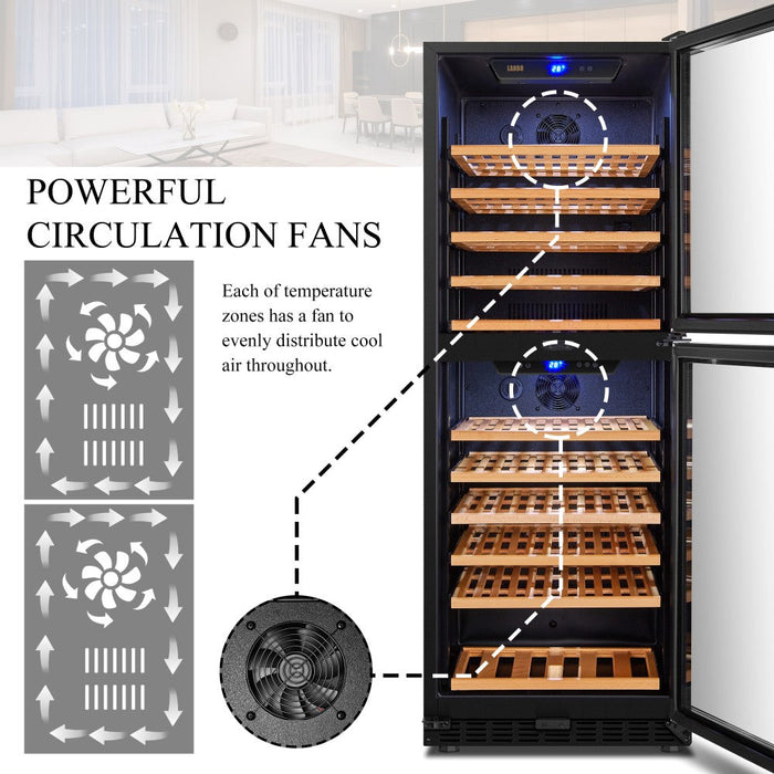 Lanbo 133 Bottle Dual Zone Wine Cooler