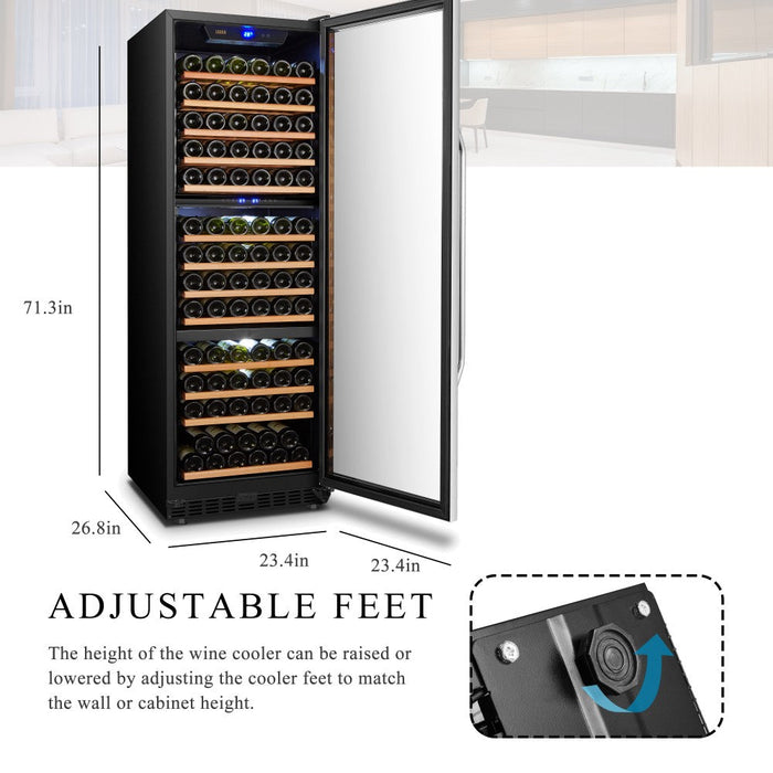 Lanbo 149 Bottle Triple Zone Wine Cooler