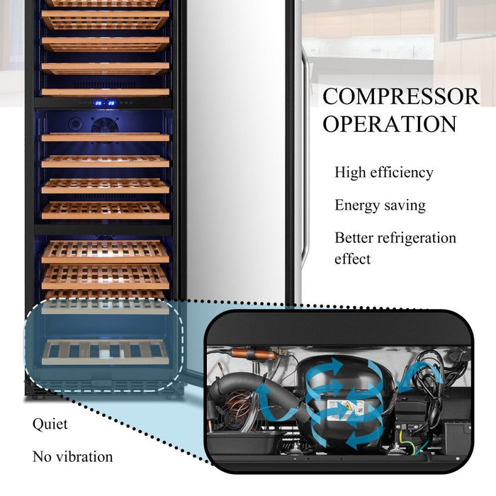 Lanbo 149 Bottle Triple Zone Wine Cooler