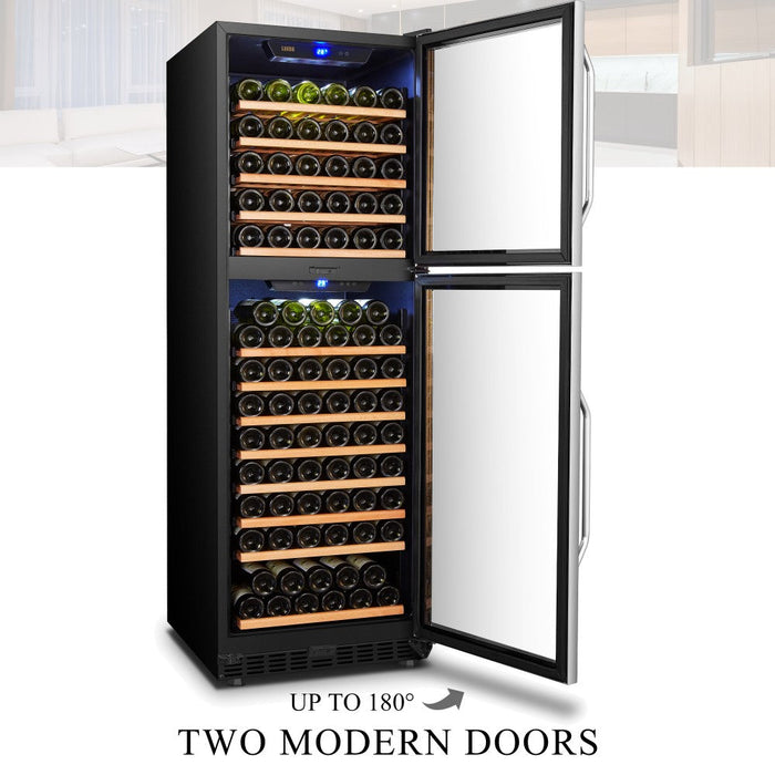 Lanbo 162 Bottle Dual Zone Wine Cooler