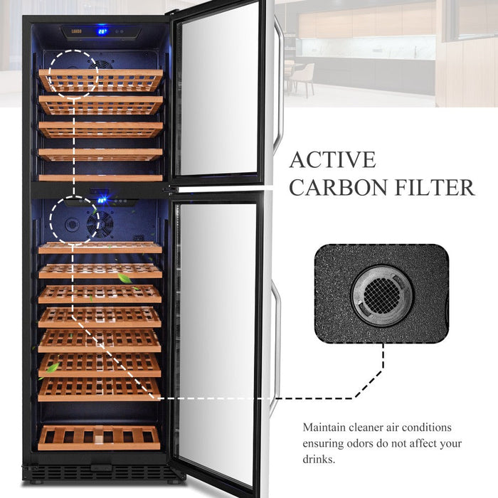 Lanbo 162 Bottle Dual Zone Wine Cooler