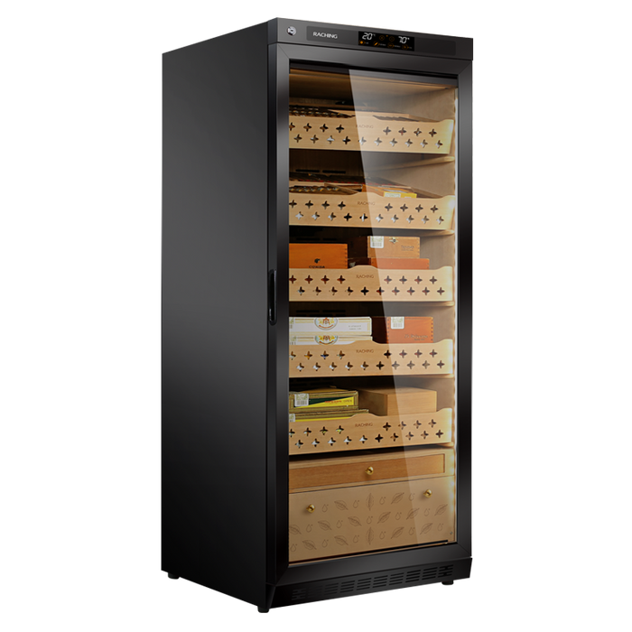 RACHING MON1800A Electric Cigar Humidor Cabinet 1200 Cigar Capacity