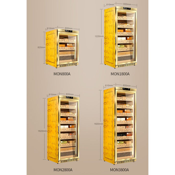 RACHING MON1800A Electric Cigar Humidor Cabinet 1200 Cigar Capacity