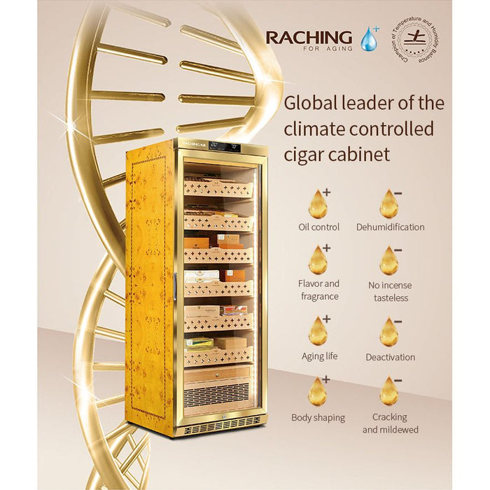 RACHING MON1800A Electric Cigar Humidor Cabinet 1200 Cigar Capacity