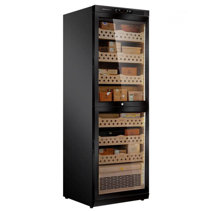 RACHING MON3800B Dual Climate Cigar Humidor Cabinet 1800 Cigar Capacity