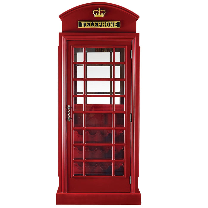 Ram Game Room Old English Telephone Booth Bar Cabinet