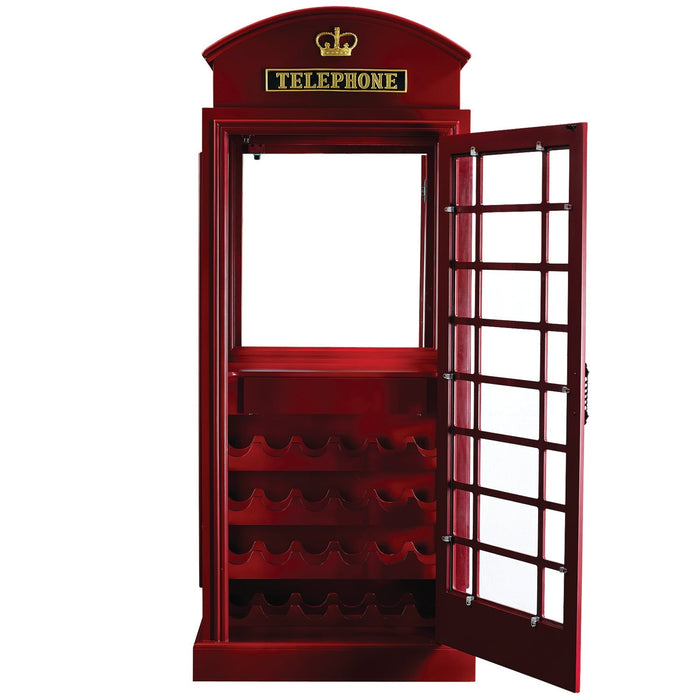 Ram Game Room Old English Telephone Booth Bar Cabinet