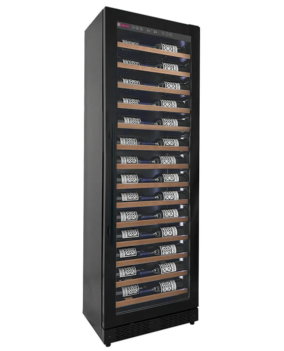 Allavino Reserva Series 67 Bottle 71" Tall Single Zone Black Shallow Wine Refrigerator with Wood Front Shelves