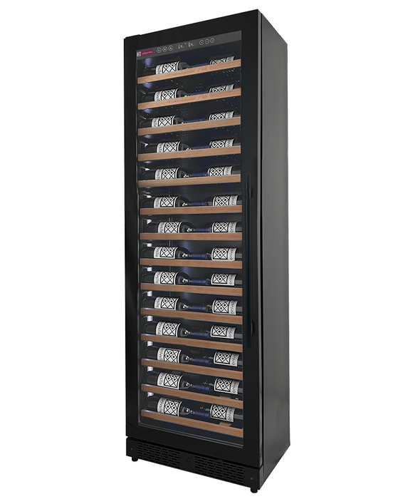 Allavino Reserva Series 67 Bottle 71" Tall Single Zone Black Shallow Wine Refrigerator with Wood Front Shelves