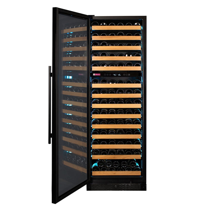 Allavino Reserva Series 154 Bottle 71" Tall Dual Zone Black Glass Door Wine Refrigerator