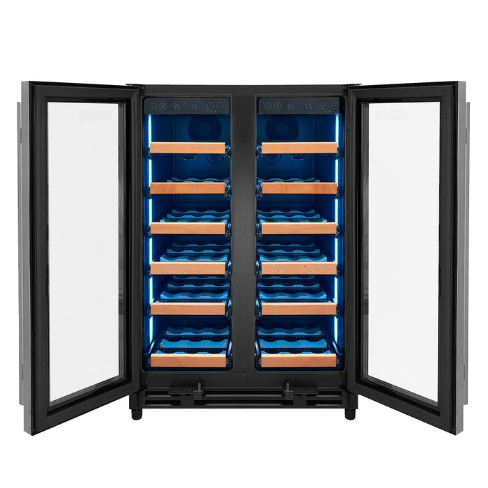 Allavino Reserva Series 36 Bottle Dual Zone Wine Refrigerator with Stainless Steel French Doors