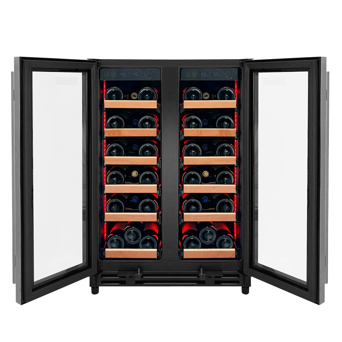 Allavino Reserva Series 36 Bottle Dual Zone Wine Refrigerator with Stainless Steel French Doors