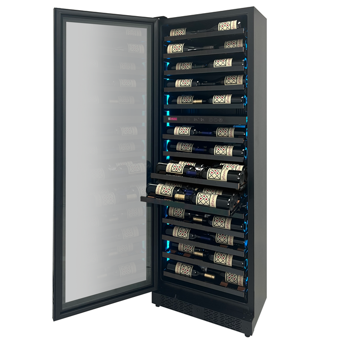 Allavino Reserva Series 67 Bottle 71" Tall Dual Zone Black Shallow Wine Refrigerator Console