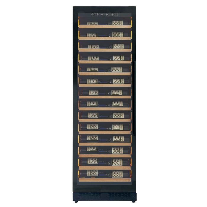 Allavino Reserva Series 67 Bottle 71" Tall Single Zone Black Shallow Wine Refrigerator with Wood Front Shelves