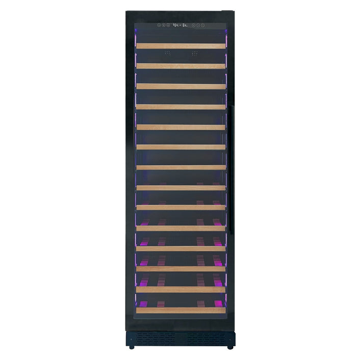 Allavino Reserva Series 67 Bottle 71" Tall Single Zone Black Shallow Wine Refrigerator with Wood Front Shelves