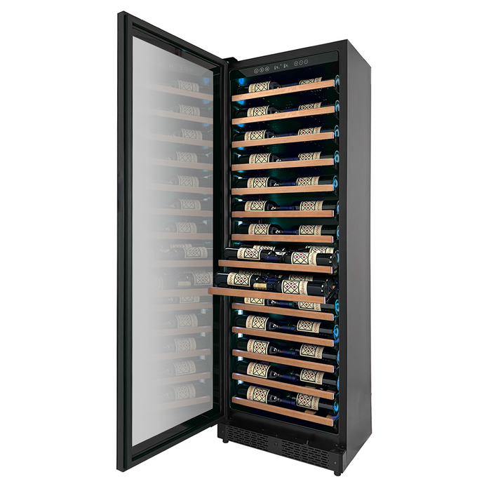 Allavino Reserva Series 67 Bottle 71" Tall Single Zone Black Shallow Wine Refrigerator with Wood Front Shelves