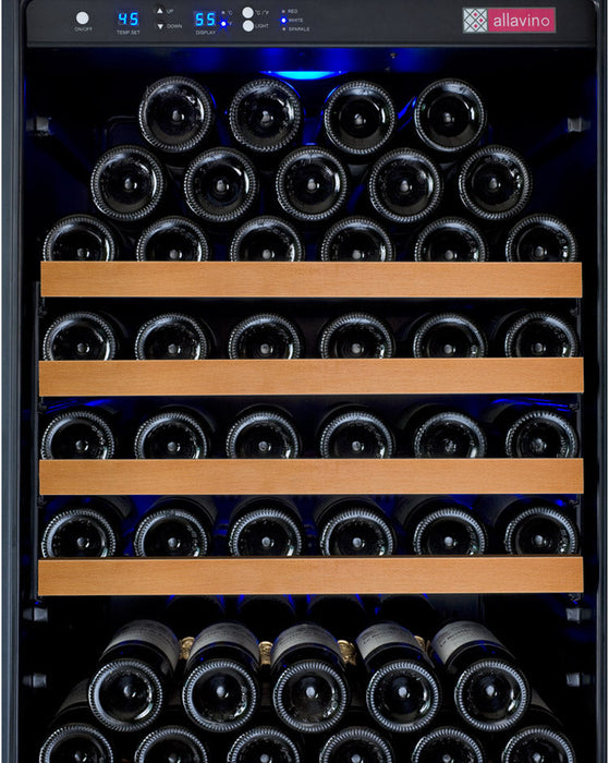 Allavino 24" Wide FlexCount II Tru-Vino 177 Bottle Single Zone Black Wine Refrigerator