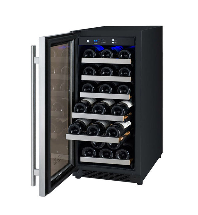 Allavino 15" Wide FlexCount II Tru-Vino 30 Bottle Single Zone Stainless Steel Wine Refrigerator