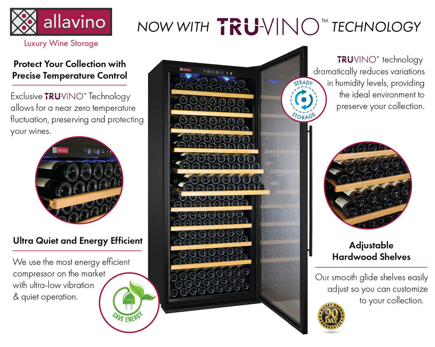 Allavino 32" Wide Vite II Tru-Vino 277 Bottle Single Zone Black Wine Refrigerator