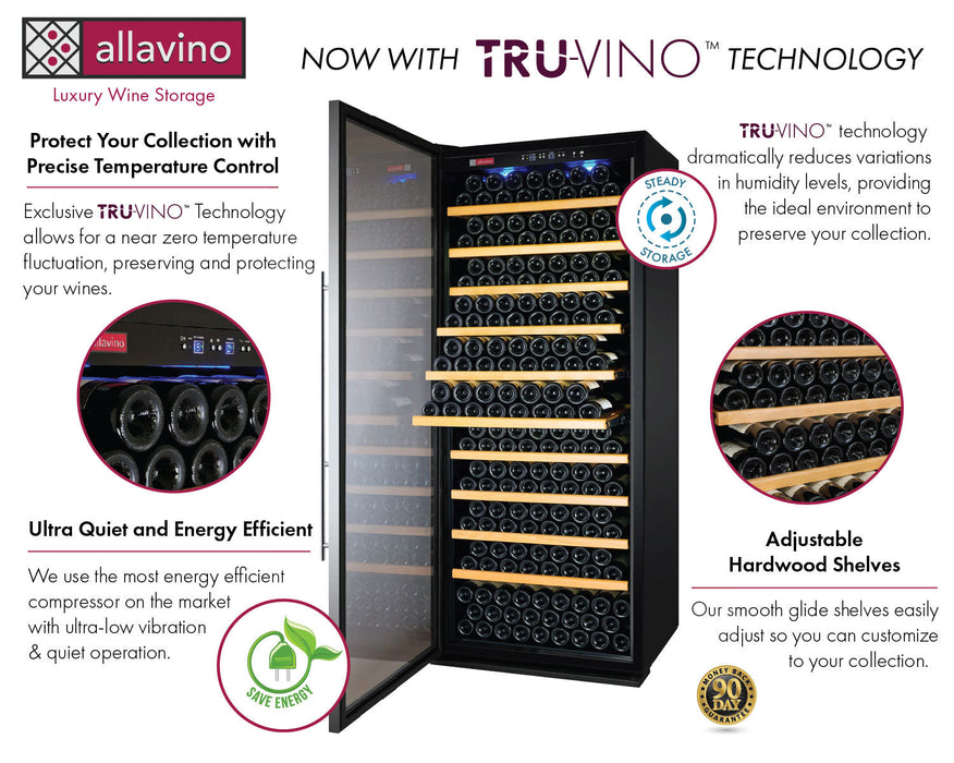 Allavino 32" Wide Vite II Tru-Vino 305 Bottle Single Zone Stainless Steel Wine Refrigerator