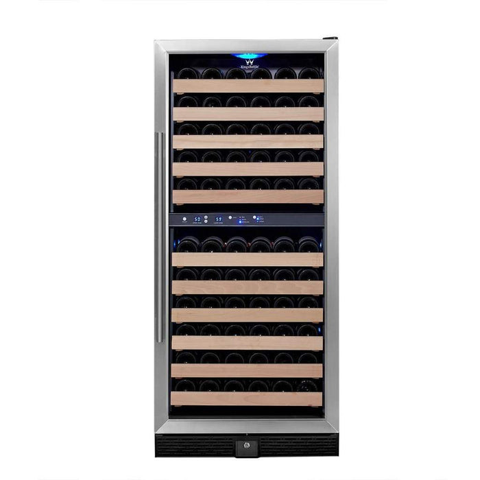 100 Bottle Upright Dual Zone Wine Fridge For Home - KingsBottle KBU100DX