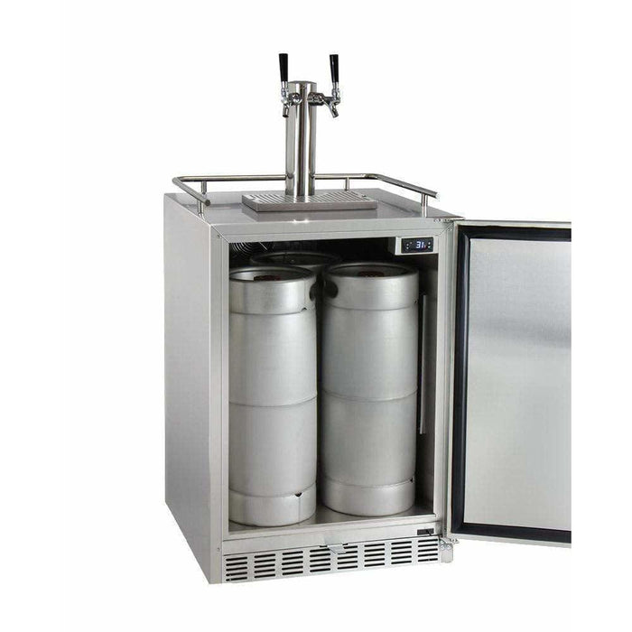 Kegco  24" Wide Dual Tap All Stainless Steel Outdoor Built-In Right Hinge with Kit Kegerator HK38SSU-2