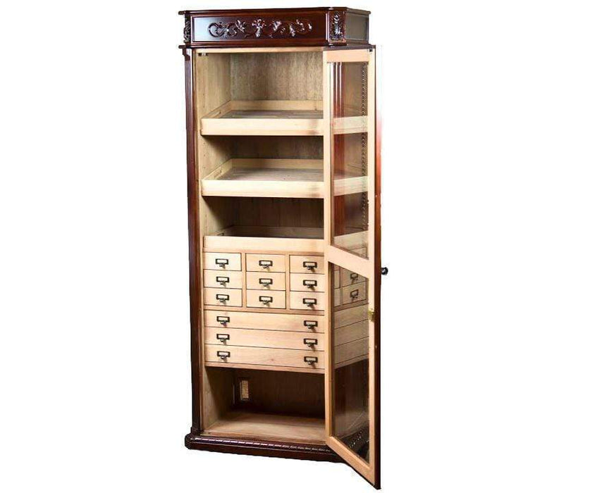 Olde English Cigar Humidor Tower Cabinet | Holds 3500 Cigars