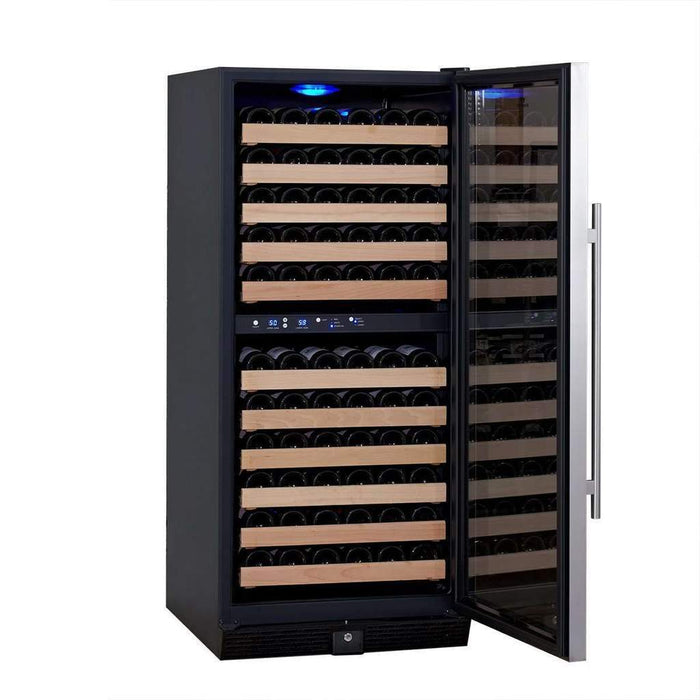 100 Bottle Upright Dual Zone Wine Fridge For Home - KingsBottle KBU100DX