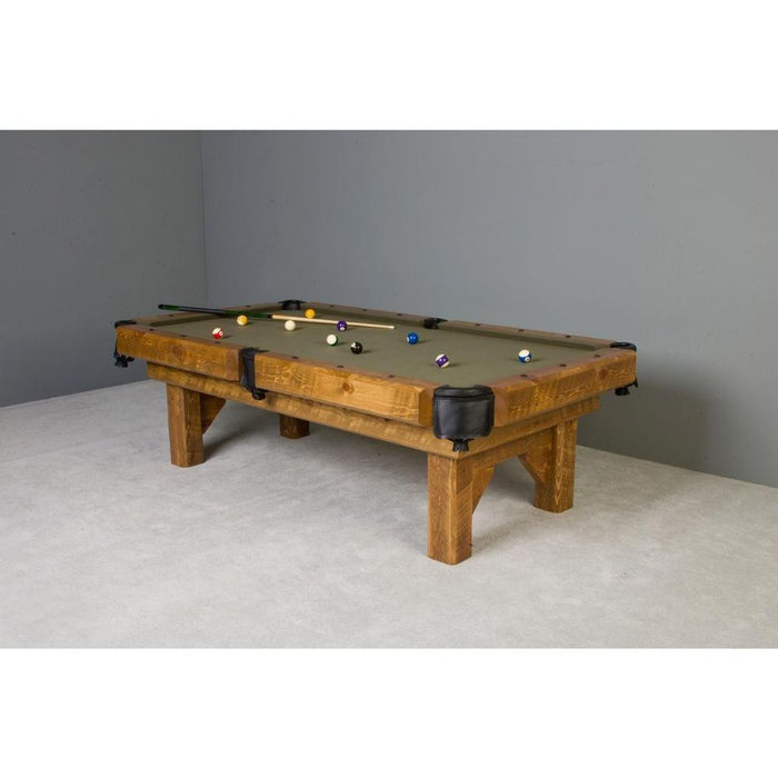 Viking Northwoods Rustic Barnwood Timber Lodge Pool Table - Dark Finish