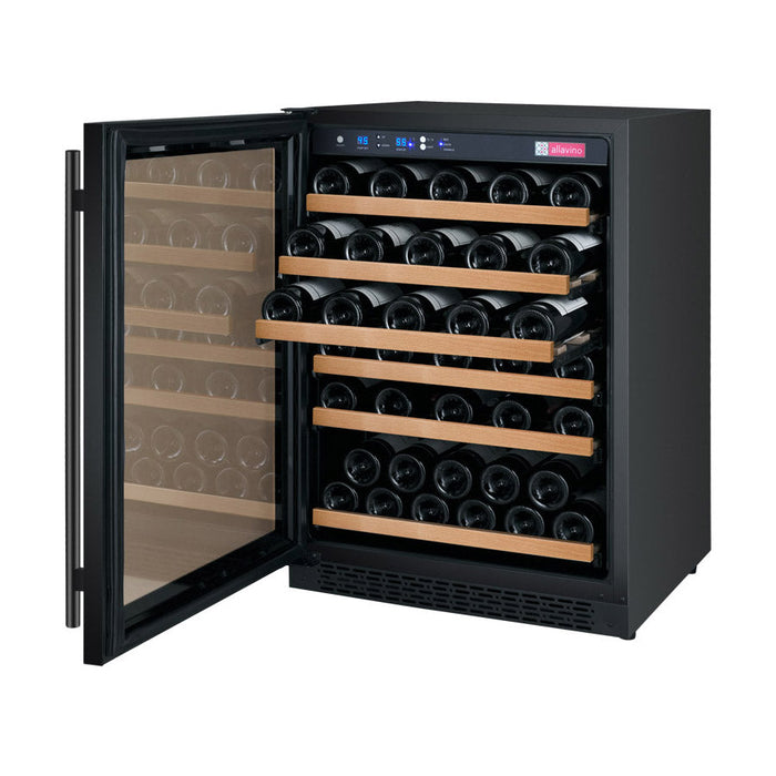 Allavino 24" Wide FlexCount II Tru-Vino 56 Bottle Single Zone Black Wine Refrigerator