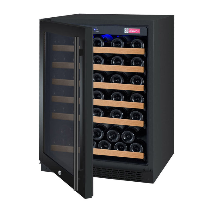 Allavino 24" Wide FlexCount II Tru-Vino 56 Bottle Single Zone Black Wine Refrigerator